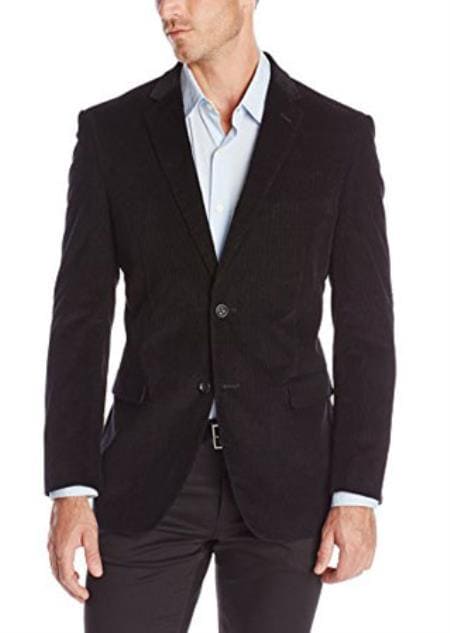 Mens Corduroy Black Blazer - AlbertoNardoniStore
