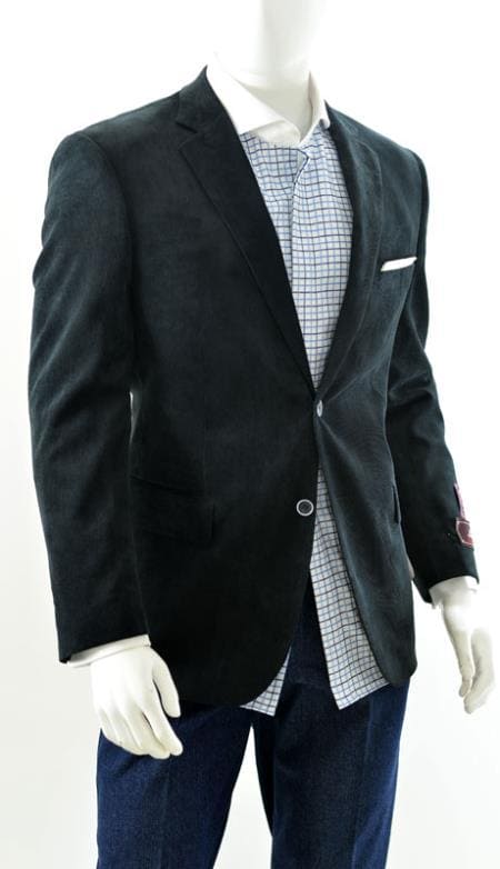 Mens Corduroy Black Blazer - AlbertoNardoniStore