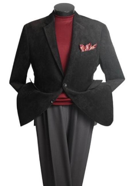 Mens Corduroy Black Blazer - AlbertoNardoniStore