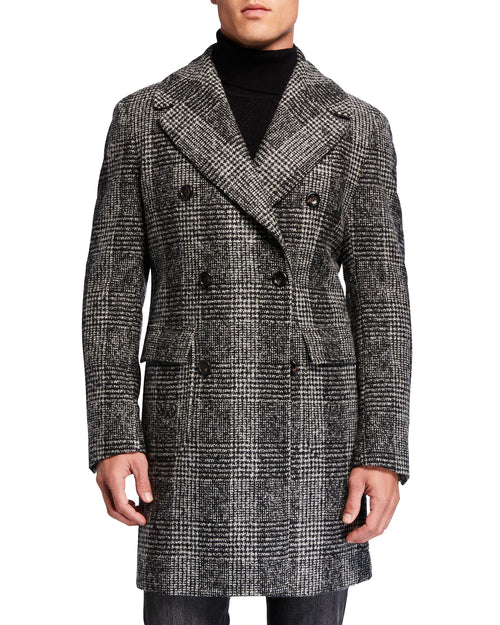 Mens DB Overcoat - Double Breasted Topcoat "Color" Wool Coat - AlbertoNardoniStore