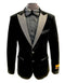 Mens Designer Velvet Dinner Jacket Tuxedo in Black with Silver Diamond Lapel - AlbertoNardoniStore