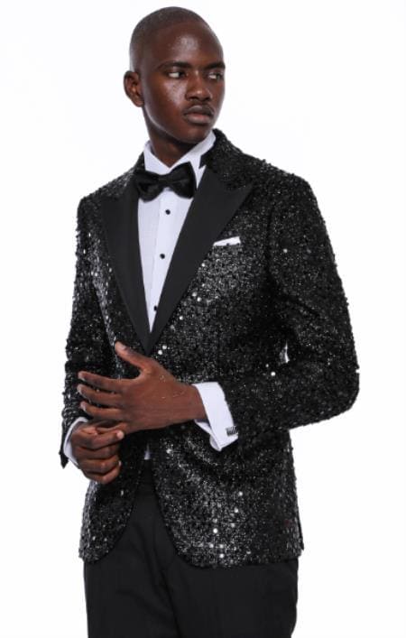 Mens Dinner Jacket For Sale - Black Dinner Jacket - AlbertoNardoniStore
