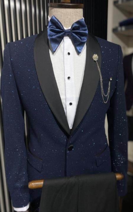 Mens Dinner Jacket For Sale - Navy Blue Dinner Jacket - AlbertoNardoniStore