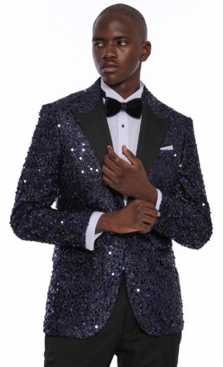 Mens Dinner Jacket For Sale - Navy Blue Dinner Jacket - AlbertoNardoniStore