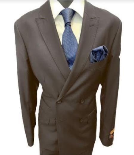 Mens Double Breasted Peak Lapel Suit - AlbertoNardoniStore