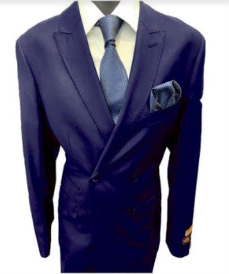 Mens Double Breasted Peak Lapel Suit - AlbertoNardoniStore