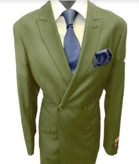 Mens Double Breasted Peak Lapel Suit - AlbertoNardoniStore