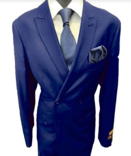 Mens Double Breasted Peak Lapel Suit - AlbertoNardoniStore