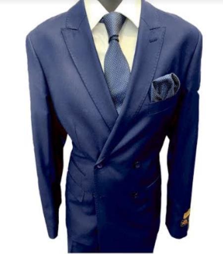 Mens Double Breasted Peak Lapel Suit - AlbertoNardoniStore