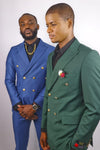 Mens Double Breasted Suit - %100 Wool Fabric - Flat Front Pants - AlbertoNardoniStore