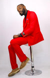 Mens Double Breasted Suit - %100 Wool Fabric - Flat Front Pants - AlbertoNardoniStore