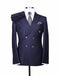 Mens Double Breasted Suit - %100 Wool Fabric - Flat Front Pants - AlbertoNardoniStore