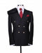 Mens Double Breasted Suit - %100 Wool Fabric - Flat Front Pants - AlbertoNardoniStore