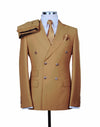 Mens Double Breasted Suit - %100 Wool Fabric - Flat Front Pants - AlbertoNardoniStore