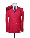 Mens Double Breasted Suit - %100 Wool Fabric - Flat Front Pants - AlbertoNardoniStore