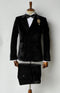 Mens Double Breasted Velvet Blazer - Black blazer - AlbertoNardoniStore