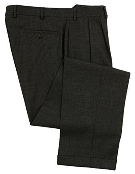 Mens Double Pleated Wool Trousers - AlbertoNardoniStore