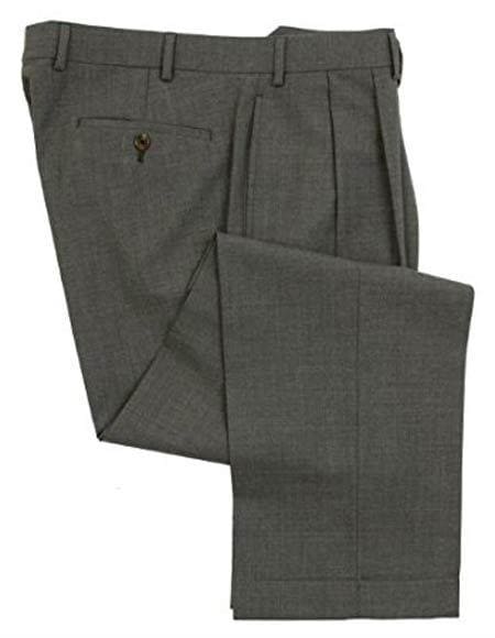 Mens Double Pleated Wool Trousers - AlbertoNardoniStore