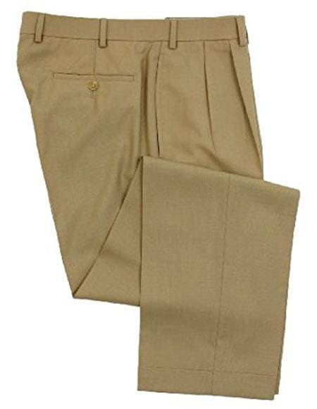 Mens Double Pleated Wool Trousers - AlbertoNardoniStore