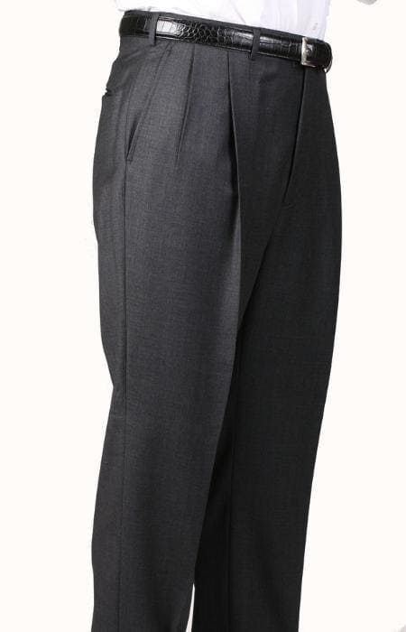 Mens Double Pleated Wool Trousers - AlbertoNardoniStore