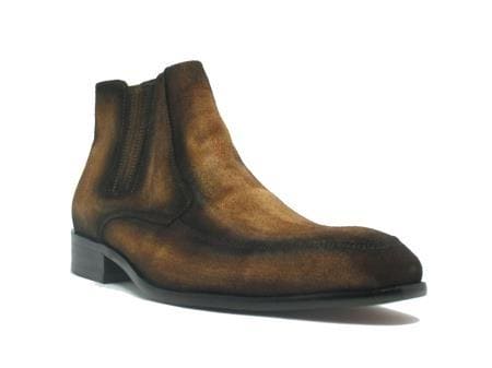 Mens Dress Ankle Boots Leather Suede Chelsea Shoe - AlbertoNardoniStore