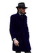 Mens Driving Coat - Mens Carcoat - Dark Navy Blue Wool Coat - AlbertoNardoniStore