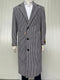 Mens Full Length Wool and Cashmere Overcoat - Winter Topcoats - Black and White - AlbertoNardoniStore