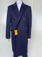 Mens Full Length Wool and Cashmere Overcoat - Winter Topcoats - Blue Coat - AlbertoNardoniStore