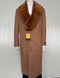 Mens Full Length Wool and Cashmere Overcoat - Winter Topcoats - Light Brown - AlbertoNardoniStore