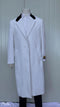 Mens Full Length Wool and Cashmere Overcoat - Winter Topcoats - White Coat - AlbertoNardoniStore