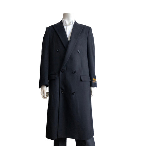 Mens Full Length Wool Double Breasted Overcoat - AlbertoNardoniStore