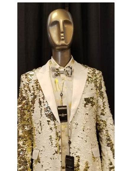 Mens Gold Sequin Blazer - AlbertoNardoniStore