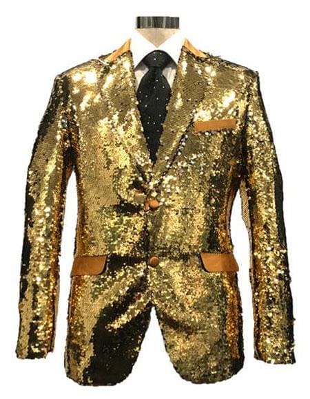 Mens Gold Sequin Blazer - AlbertoNardoniStore