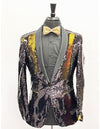 Mens Gold Sequin Blazer - AlbertoNardoniStore