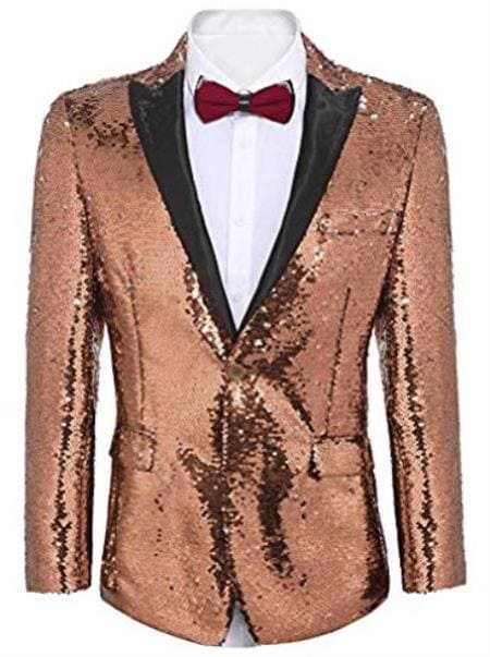 Mens Gold Sequin Blazer - AlbertoNardoniStore