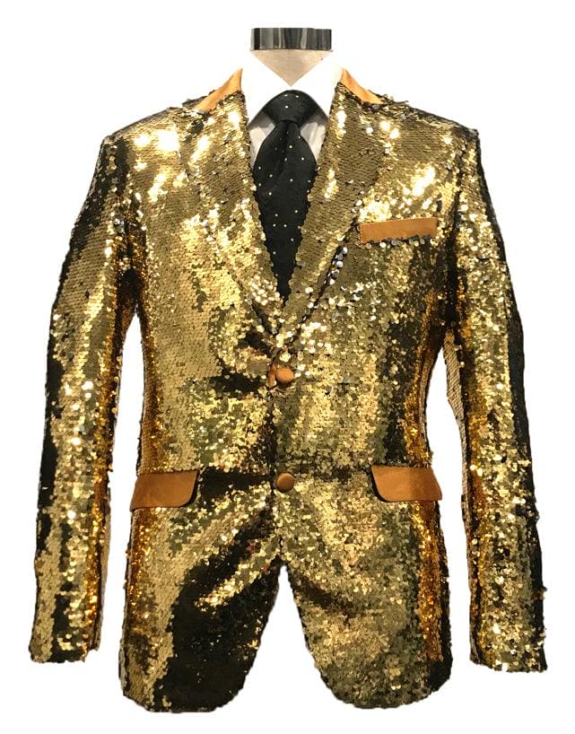 Mens Gold Sequin Blazer - AlbertoNardoniStore