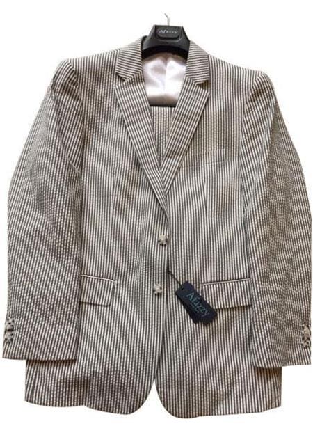 Mens Gray Seersucker Suit - AlbertoNardoniStore