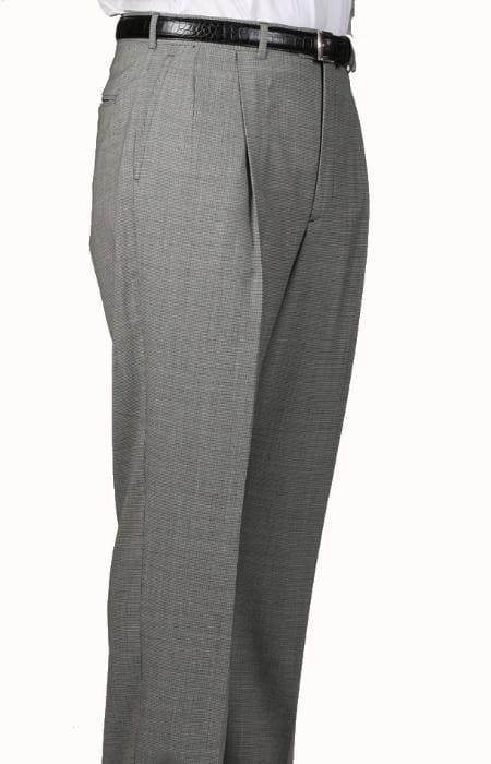 Mens Grey Houndstooth Dress Pants - AlbertoNardoniStore