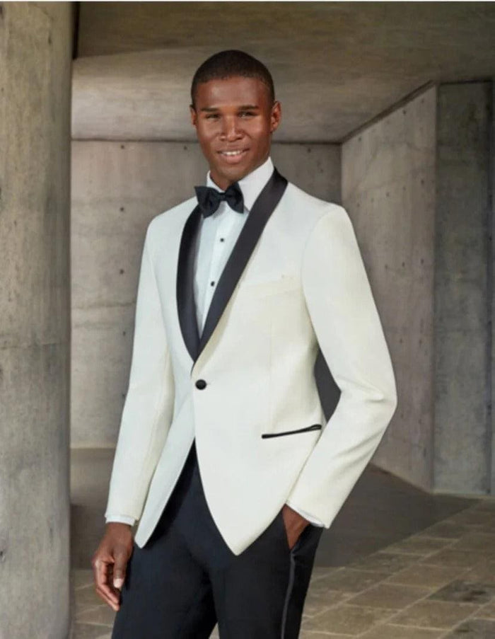 Mens Ivory & Black Dinner Jacket - Mens Evening jackets - Tuxedo Dinner Jacket - AlbertoNardoniStore