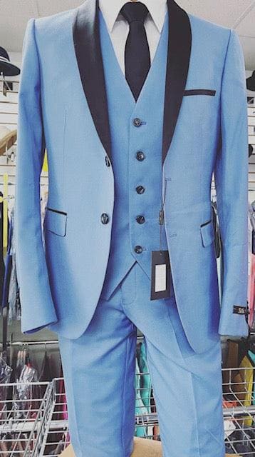 Mens Light Blue Groom Suit Tuxedo - AlbertoNardoniStore