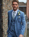 Mens Light Blue Tweed Suit - Groom Tweed Wedding Suit - AlbertoNardoniStore