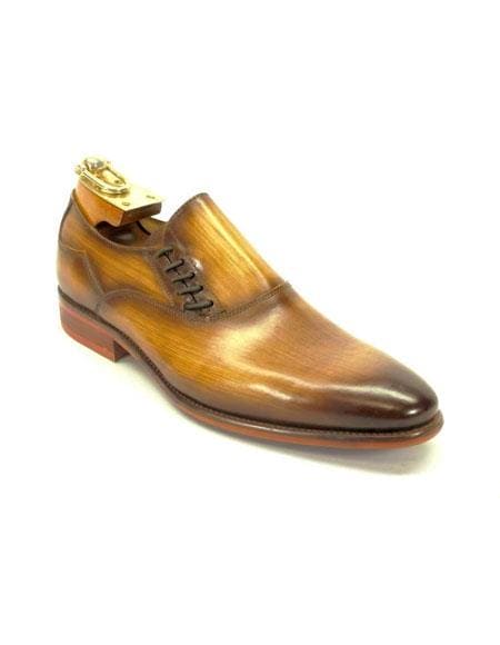 Mens Light Brown Mens Dress Shoes - AlbertoNardoniStore