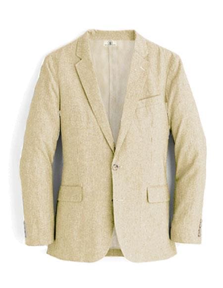 Mens Lightweight Blazer - Alberto Nardoni Brand Sand Linen Blazer For Men - AlbertoNardoniStore