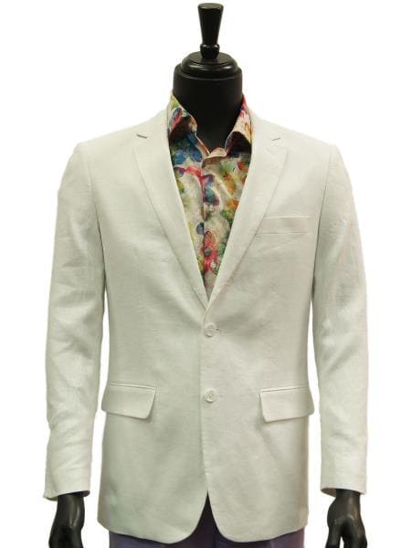 Mens Lightweight Blazer - Cream - Off White - Ivory Cheap Priced Designer Fashion Dress Casual Blazer On Sale Linen Casual Blazer - Summer Blazer - AlbertoNardoniStore