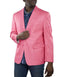 Mens Lightweight Blazer - Men's Fuchsia One Ticket Pocket Summer Fabric Linen Fabric Blazer - AlbertoNardoniStore