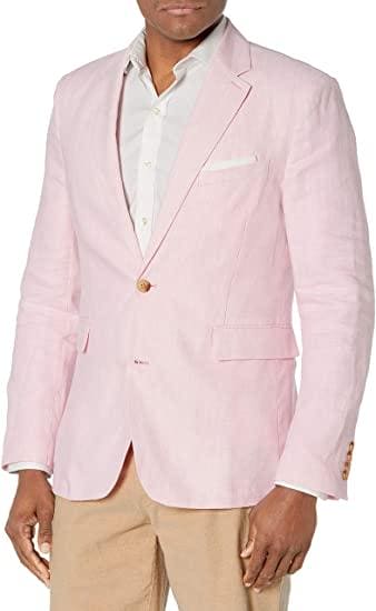 Mens Linen Blazer - Rose Shadow Sport Coat - AlbertoNardoniStore