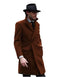 Double Breasted - Three Quarter Coat - Cashmere And Wool Topcoat + Style# Manhattan Brown - AlbertoNardoniStore