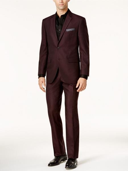 Mens Maroon Slim Fit Suit - AlbertoNardoniStore