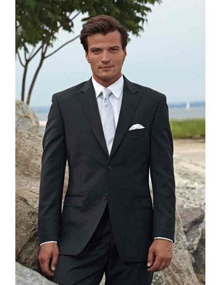 Mens Matching Suit With Shirt And Tie Combination Combo Deal - Black Suit - AlbertoNardoniStore