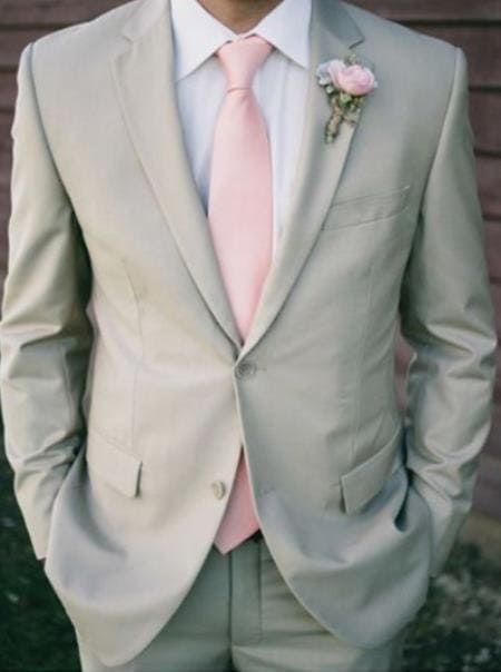 Mens Matching Suit With Shirt And Tie Combination Combo Deal - Grey and Pink Suit - AlbertoNardoniStore